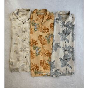 Tommy Bahama 100% Silk Hawaiian Camp Shirts Lot of Three, Size L EUC